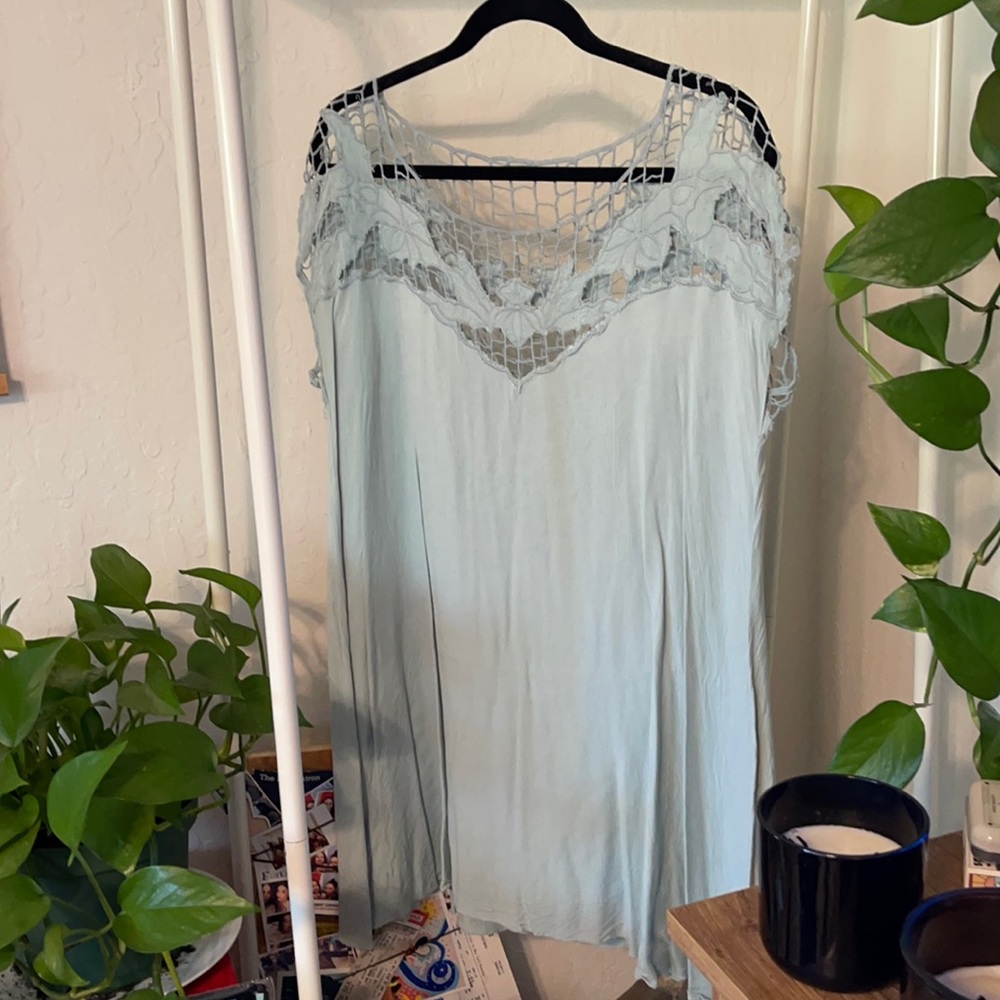 Lace neckline dress